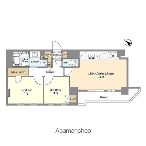 グランカーサ瑞江(2LDK/6階)の間取り写真