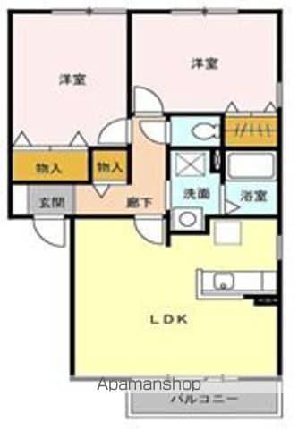 パルアモーレ(2LDK/1階)の間取り写真