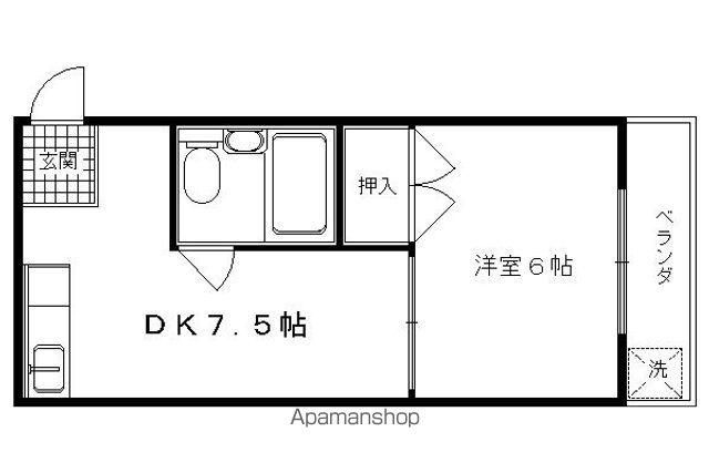 マンションエイト(1DK/5階)の間取り写真