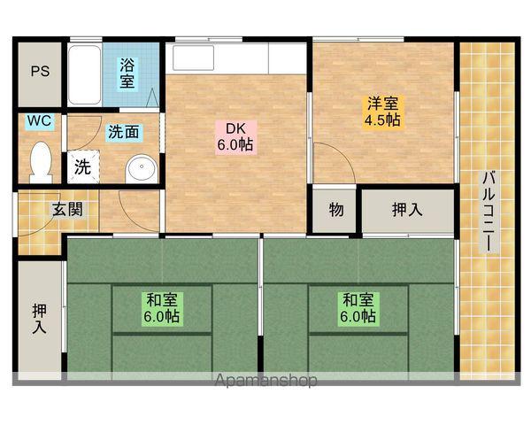 バンクフィールド(3DK/4階)の間取り写真