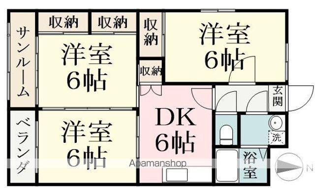 コーポ松信(3DK/3階)の間取り写真