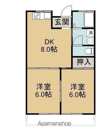 ファイン21(2DK/2階)の間取り写真