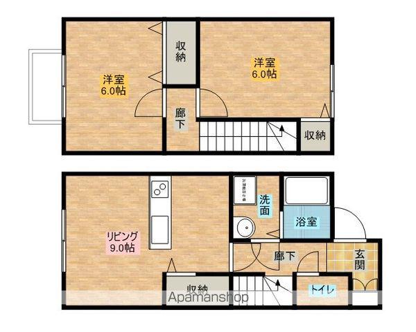 ぬいやハイツⅢ(2DK)の間取り写真