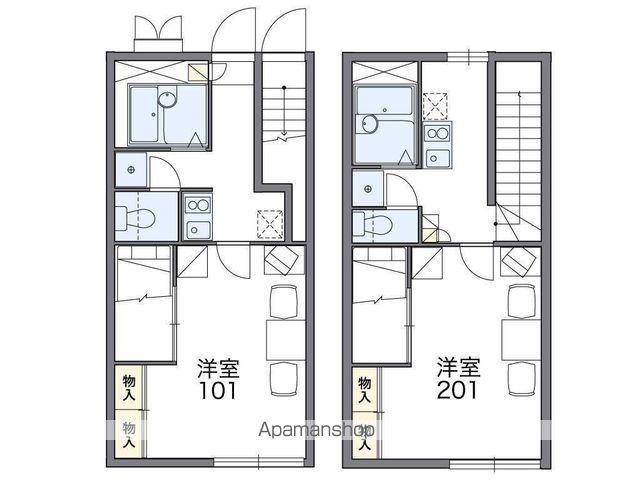 レオパレスウエスト Ⅰ(1K/2階)の間取り写真