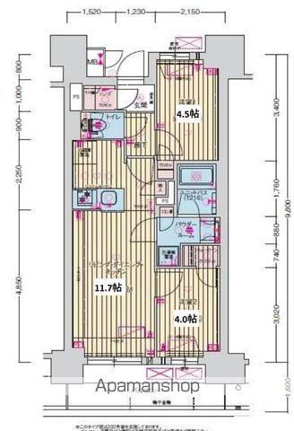 プレサンス名駅南ブリエ(2LDK/14階)の間取り写真