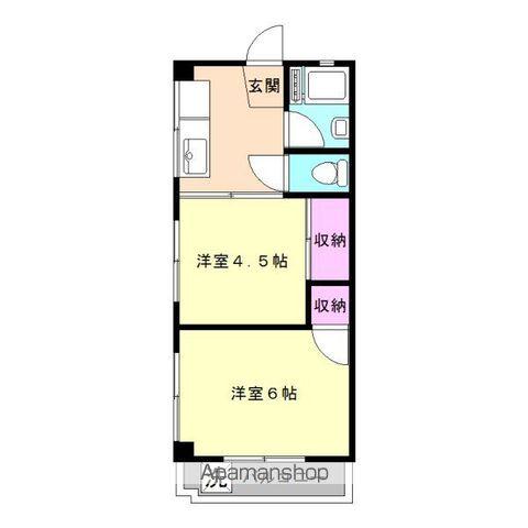 コーポ上原(2K/2階)の間取り写真