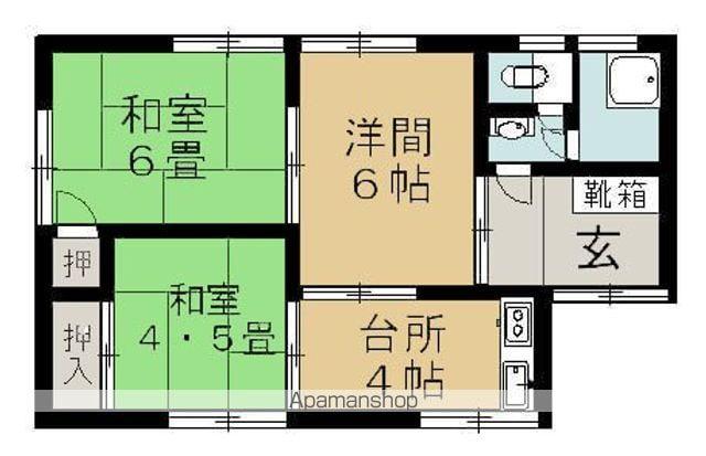 予讃線 伊予富田駅 徒歩9分 1階建 築52年(3DK)の間取り写真
