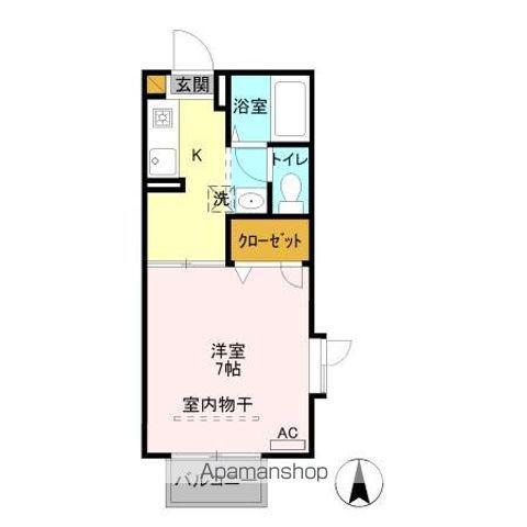 フォレスト田中(1K/2階)の間取り写真