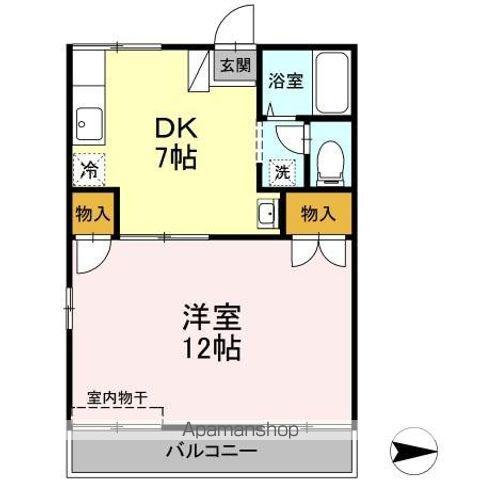 セジュール住吉B(1DK/1階)の間取り写真