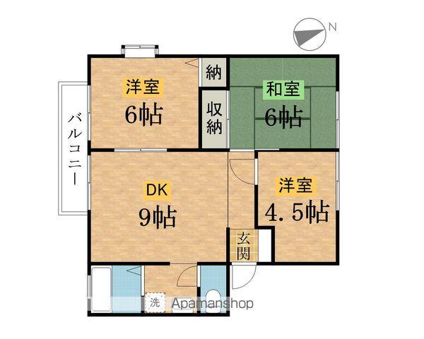 グリーンハイツ岸野(3DK/2階)の間取り写真