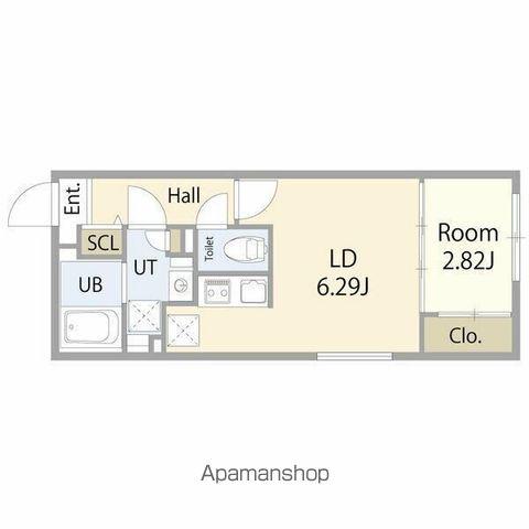 リーデンス今池(1LDK/2階)の間取り写真