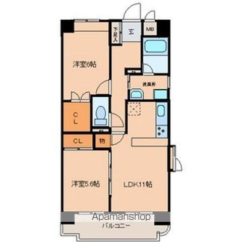 アムール・U-2(2LDK/6階)の間取り写真