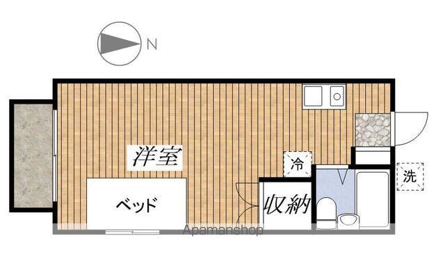 マンションソーキⅡ(ワンルーム/3階)の間取り写真