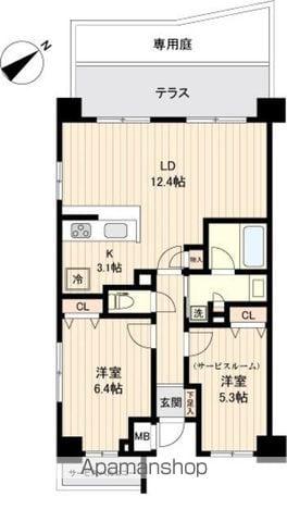 グラヴェル幕張(1SLDK/1階)の間取り写真