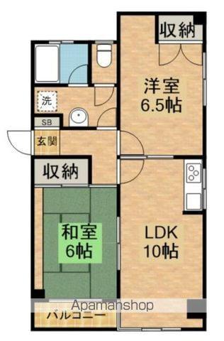 ヴィラ赤津(2LDK/4階)の間取り写真