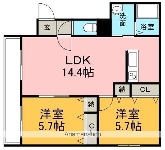 テルスター北25条(2LDK/2階)の間取り写真