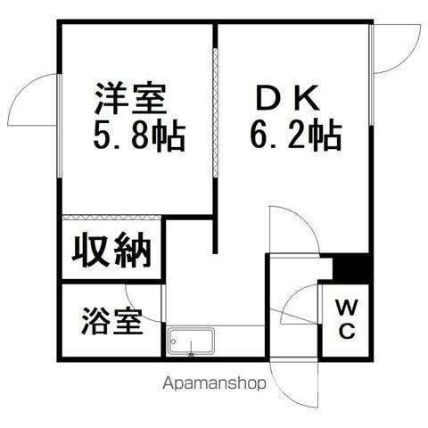 ドリームハイツ(1DK/2階)の間取り写真