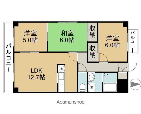 シャトルハイツ(3LDK/2階)の間取り写真