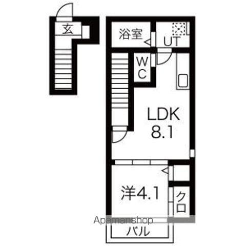 BEFINE門前町(1LDK/2階)の間取り写真
