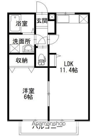 マリーブルク(1LDK/2階)の間取り写真