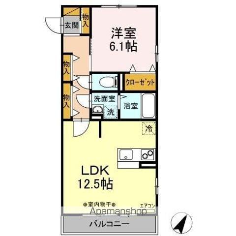 レジデンスデュオ(1LDK/2階)の間取り写真