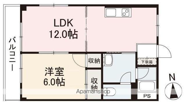 森本ハイツ(1LDK/3階)の間取り写真