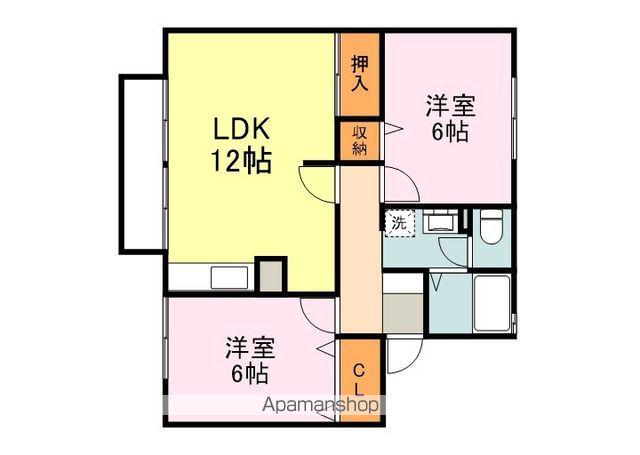 セジュール富士B棟(2LDK/1階)の間取り写真