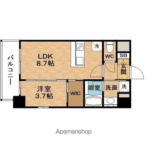 ORSUSOSAKAFUKUSHIMA(1LDK/13階)の間取り写真