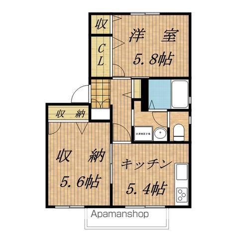 ラ・フレールエス(2K/2階)の間取り写真