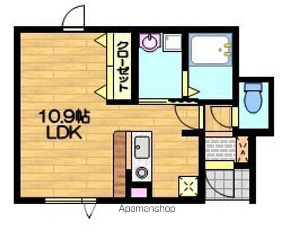 コンフォート城南A棟(ワンルーム/1階)の間取り写真