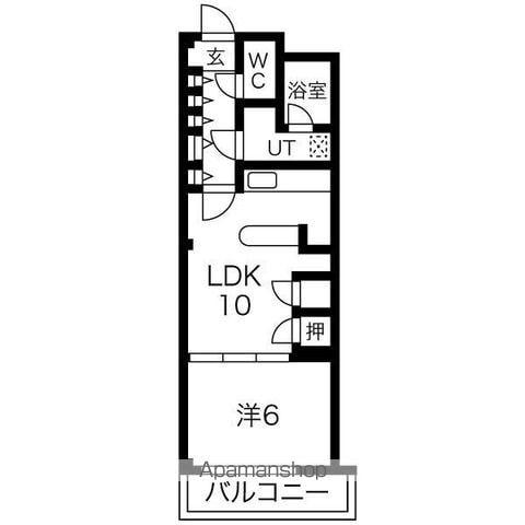 サンシャイン岩倉(1LDK/2階)の間取り写真