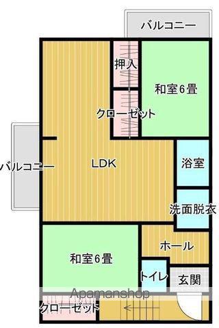 ヴェルデュール(2LDK/2階)の間取り写真
