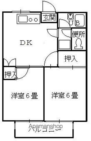 チアフルハウスナカシマ(2DK/2階)の間取り写真
