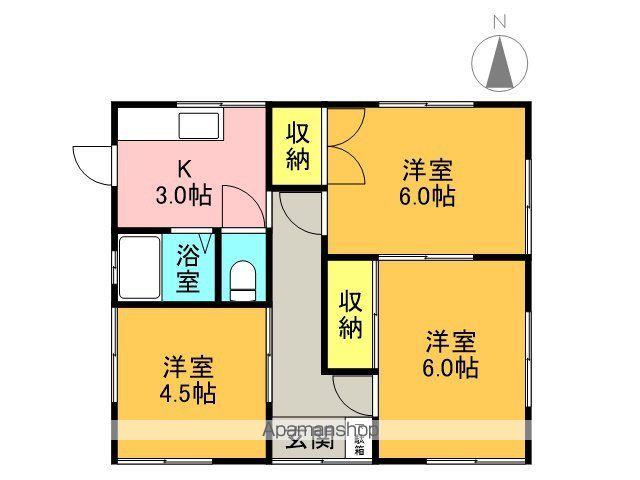 両毛線 佐野駅 徒歩30分 1階建 築34年(3K)の間取り写真