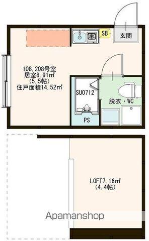 ハーモニーテラス上板橋(ワンルーム/1階)の間取り写真