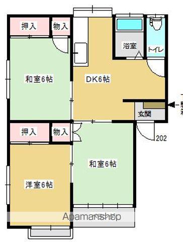 向原ハイツ(3K/1階)の間取り写真