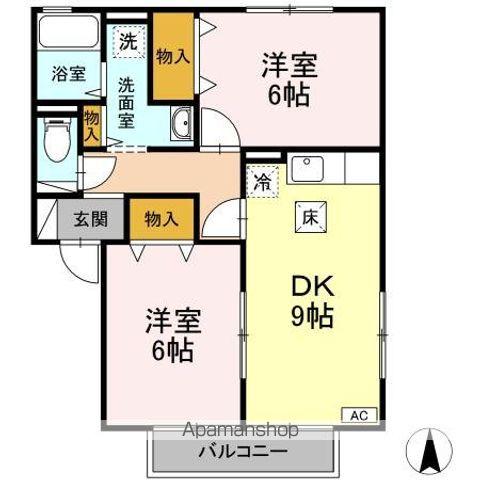 グリーンコートABC(2DK/1階)の間取り写真