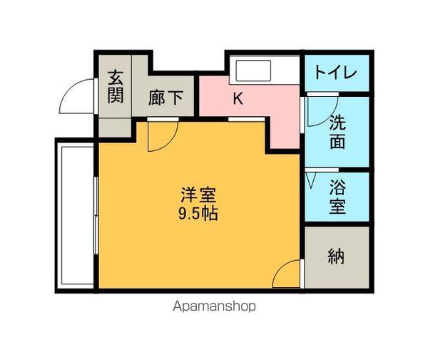 ベルハウスA棟(1K/2階)の間取り写真