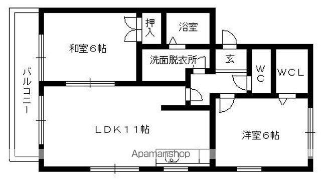 ラ・シーズ・ファーラ(2LDK/1階)の間取り写真