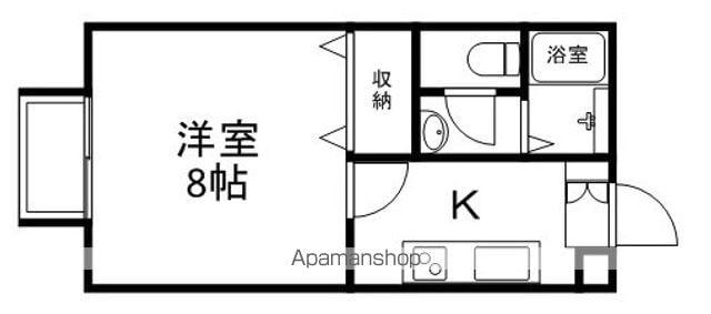 ペニーレインビレッジ(1K/1階)の間取り写真