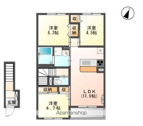 PARADISO(3LDK/2階)の間取り写真