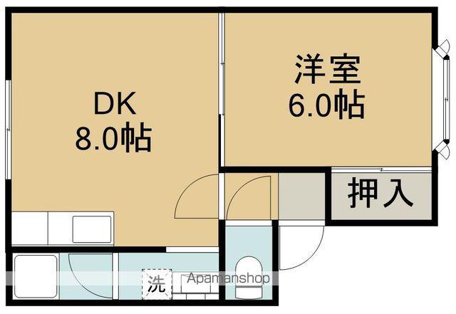 パークサイドA(1DK/2階)の間取り写真