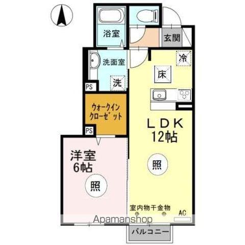 プレミアA(1LDK/1階)の間取り写真