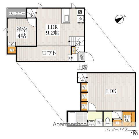 CB柏KAJIN(1LDK/1階)の間取り写真