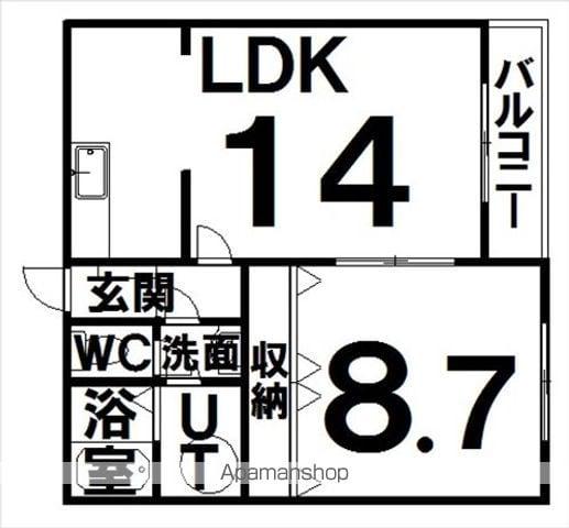 あかつきニュータウンA棟(1LDK/4階)の間取り写真
