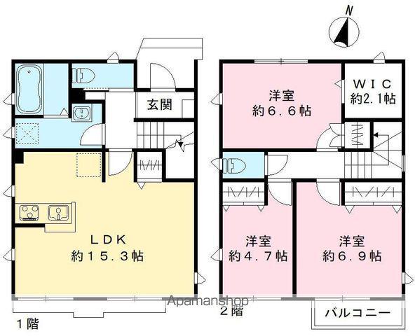 東北本線 白岡駅 徒歩9分 2階建 築5年(3LDK)の間取り写真