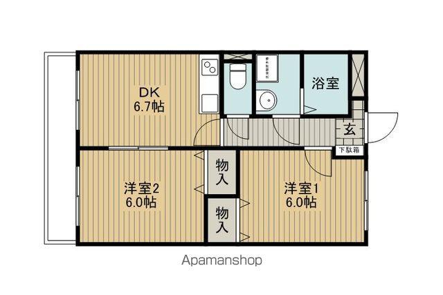 マンショングランヴェール1号館(2DK/3階)の間取り写真