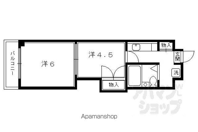 上賀茂葵之森町マンション(1K/4階)の間取り写真