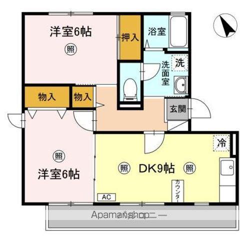 ハイカムール八乙女ST-Ⅰ(2DK/2階)の間取り写真