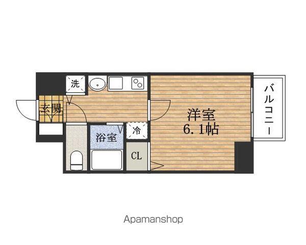 PRESSANCE難波幸町(1K/3階)の間取り写真